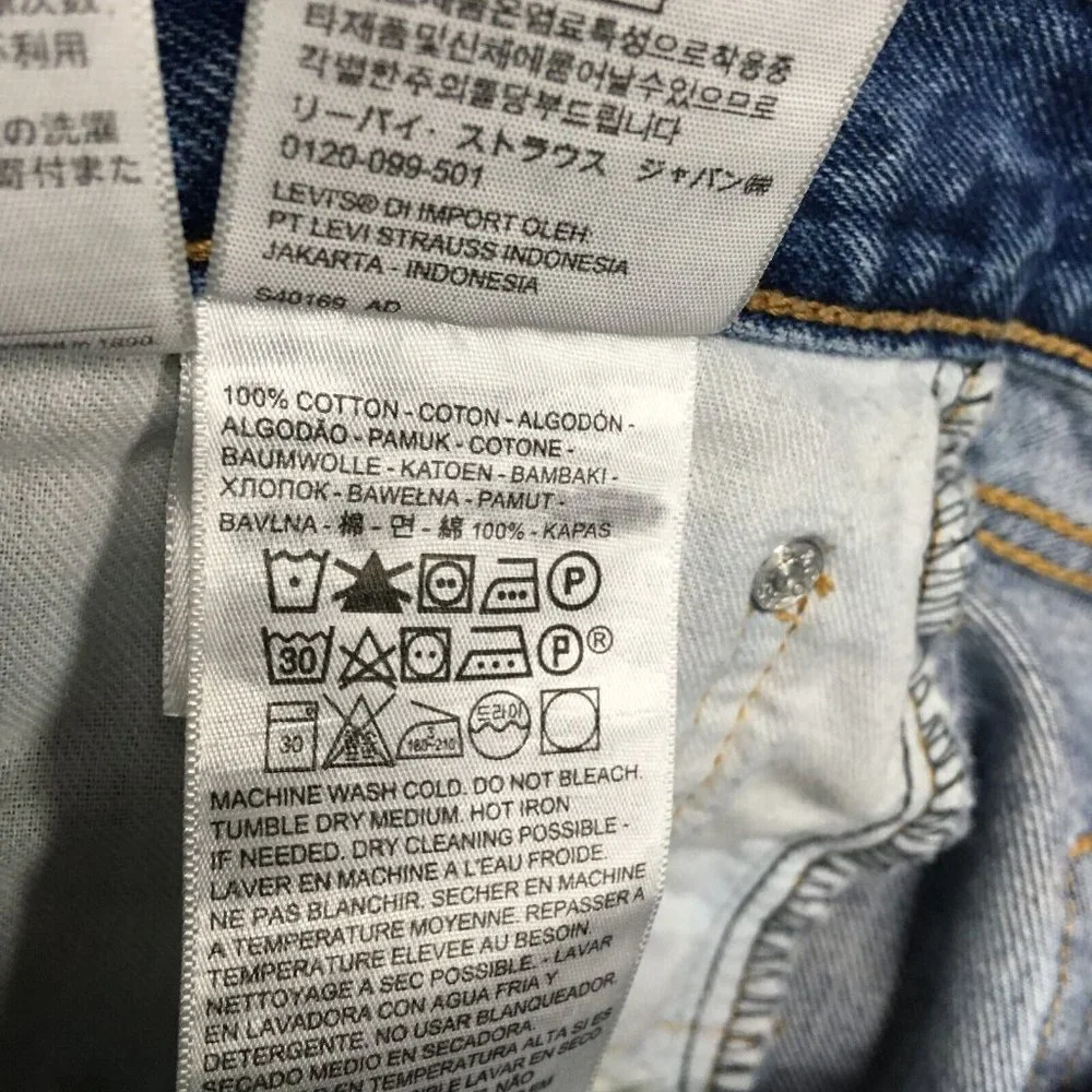 Levis‎ Mens 505 Regular Fit Blue Jeans size 40x29 Cotton Denim Pants Zipper Fly